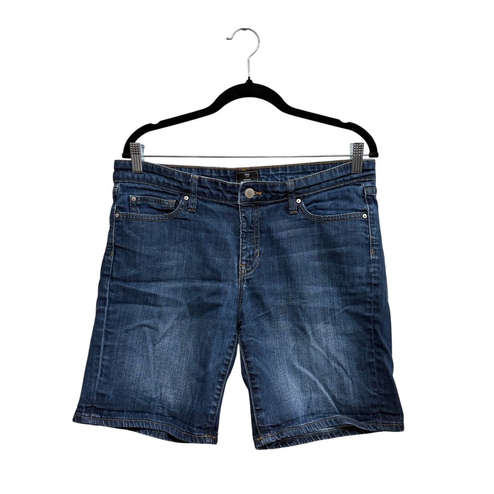 Gap Bermuda Denim Shorts Womens 10/30 Dark Wash Stretch‎ Jean Shorts Blue